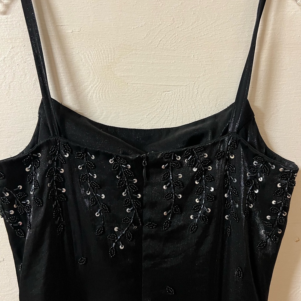 Cache Black Sheer Beaded Asymmetrical Formal Long… - image 6